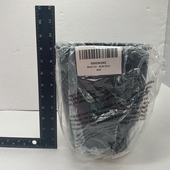 M Design Matte Black Bathroom Wastebasket New in packaging - Picture 3 of 3